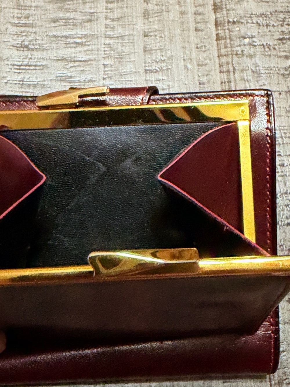 Bosca Burgundy Leather Wallet with Gold Logo - Picture 6 of 10